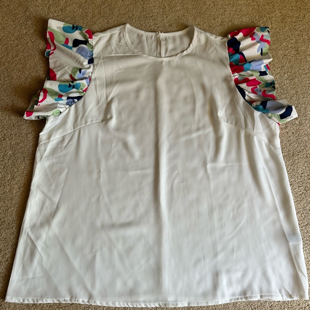 Shein Lune Botanical Print Top